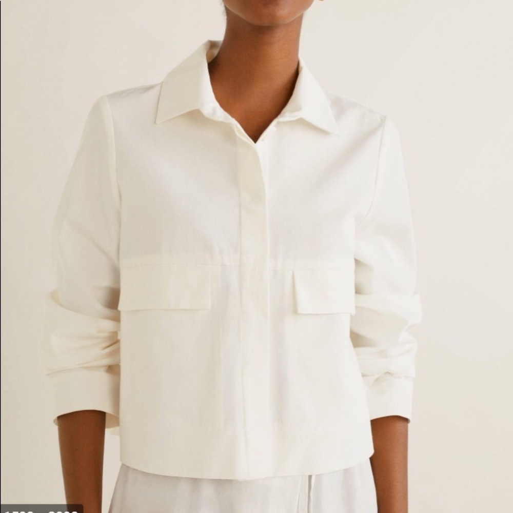 Mango committed collection white jacket